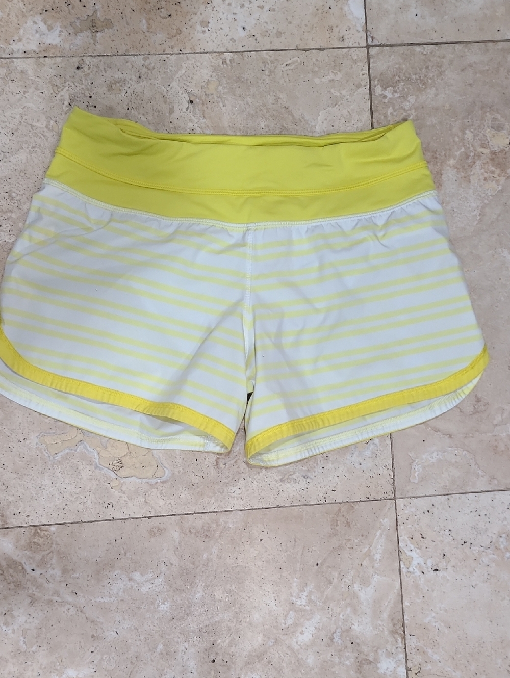lululemon athletica Yellow Striped Athletic Shorts